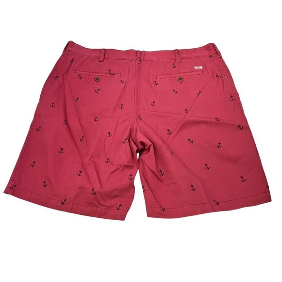 Izod Saltwater Men’s Anchor Print Khaki Shorts Coral/Black Size 42 Waist - Picture 8 of 11